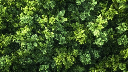 Green forest filled with the abundance of nature Ecological friendly environment concept View up to the top of the green trees