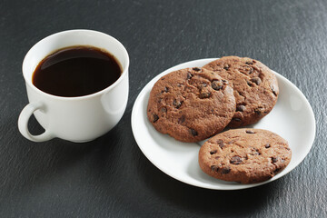 Coffee with chocolate cookies