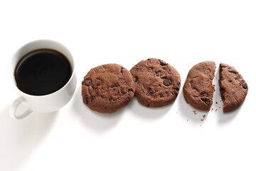 Chocolate cookies and coffee