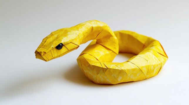 snake origami white background
