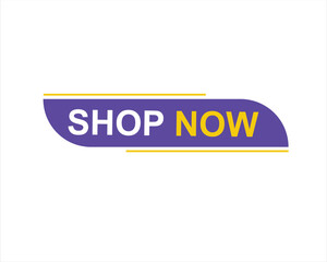 shop now button. Promotion sign on white background

