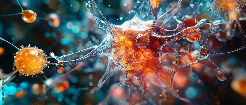 Poster Generative AI illustration showcasing an intricate network of neural connections and digital elements, symbolizing the evolution of intelligent systems