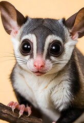 Adorable Sugar Glider Posing Close Up Portrait
