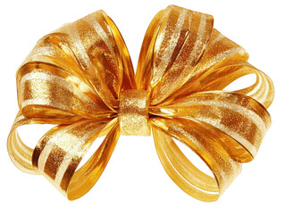 golden ribbon isolated on a transparent background, PNG