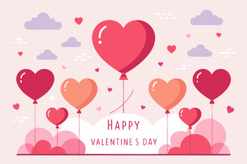 valentine card with balloons