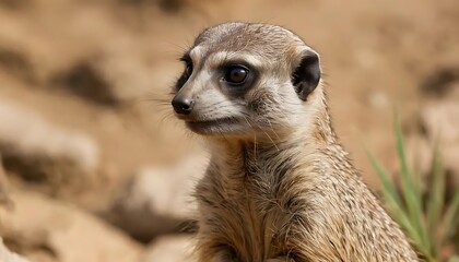 Fototapeta premium A Close Up Portrait Of A Meerkat