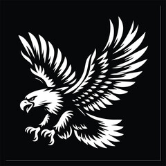 Obraz premium Flying Eagle Svg Vector Silhouette File black EPS