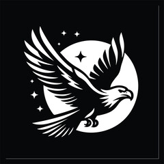 Fototapeta premium Flying Eagle Svg Vector Silhouette File black EPS
