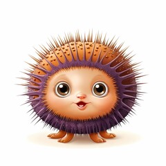 Stylized sea urchin graphic isolated for marine themes