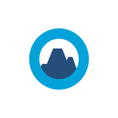 mountain logo design, mountain logo with circle, mountains logo