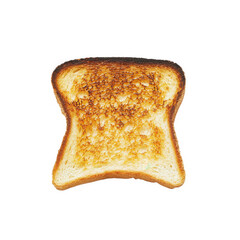 a single slice of toasted bread. with a slightly browned surface. isolated on a transparent background