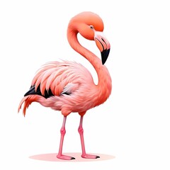 Fototapeta premium Flamingo bird clipart illustration isolated on white background