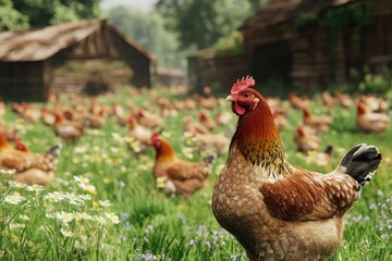Regenerative farm raises pasture poultry with hens and chickens.