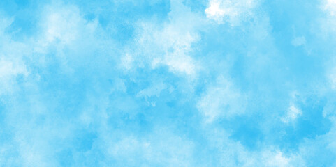 shiny and clear painted light blue clouds watercolor background, sky clouds for wallpaper backdrop background, The summer is colorful clearing day Good weather with natural blue clouds.