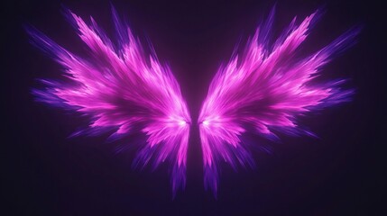 Glowing Purple Wings Abstract Art Fantasy Image