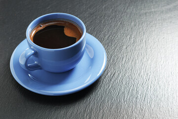 Coffee in blue cup
