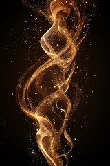 An elegant abstract background with smooth flowing waves of shimmering gold and rose tones, softly layered over each other to create depth and motion. 