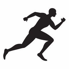 Obraz premium Athlete running hard silhouette vector 