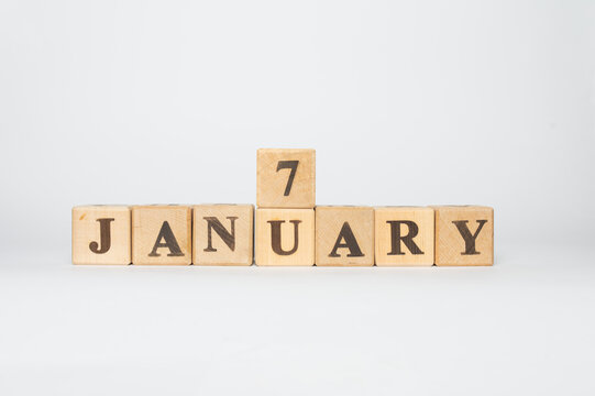 january 7th. Day 7 of month isolated white background. Hirohito. Galilean Moons, Surveyor 7, moon, The Khmer Rouge