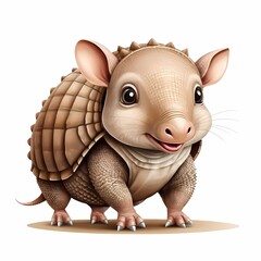 Armadillo animal clipart illustration isolated on white background