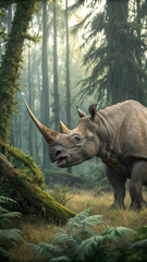 Naklejka premium white rhino in the zoo