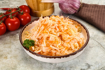 Homemade Fermented pickled cabbage sauerkraut