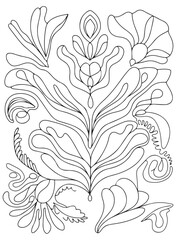 Abstract flowers for background,adult coloring book,printing on product,engraving,paper cutting and so on. Vector illustration.
