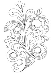 Doodle flowers background for coloring. Coloring page, art therapy for children and adults. Art line vector illustration.