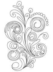 Doodle flowers background for coloring. Coloring page, art therapy for children and adults. Art line vector illustration.