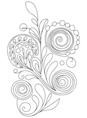 Doodle flowers background for coloring. Coloring page, art therapy for children and adults. Art line vector illustration.