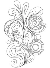 Doodle flowers background for coloring. Coloring page, art therapy for children and adults. Art line vector illustration.