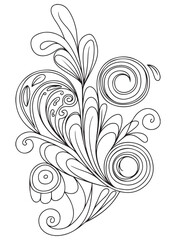 Doodle flowers background for coloring. Coloring page, art therapy for children and adults. Art line vector illustration.