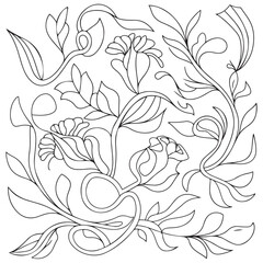 Fototapeta premium Flowers zentangle art Adult coloring page vector