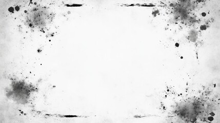 Grunge Texture Black Ink Splatter Frame Border