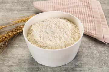 Wheat flour for cooking in the bowl