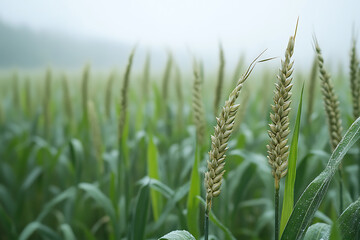 Wheat Field in the Morning Dew