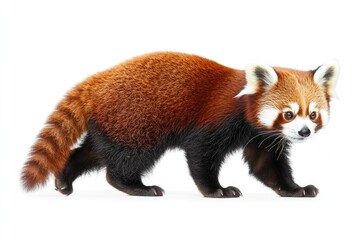 Obraz premium Old Red pandas or Shining cats Ailurus fulgens 10 years old in front of white background