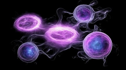 Interconnected Energy Orbs A Cosmic Dance