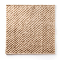Fototapeta premium Beige Textured Wool Carpet Sample Closeup Studio Shot