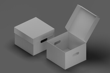 Stylish box mockup showcasing modern packaging and branding concepts, ideal for creative product presentations and marketing materials.