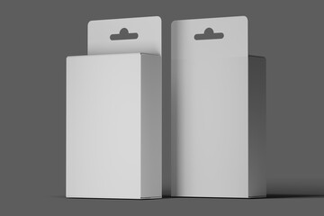 Clean and minimalist hanging box mockup, perfect for product branding and packaging presentations in a modern style.