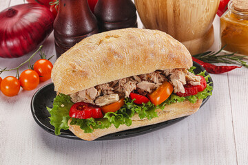 Ciabatta with canned tuna sandwich