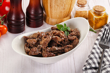 Stew beef slices with gravy