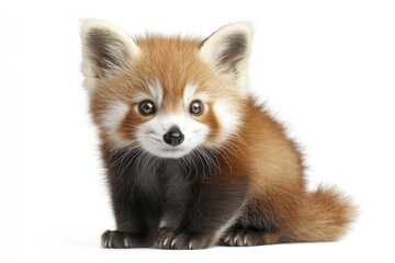 Obraz premium Young Red panda and Shining cat 7 months old portrait.