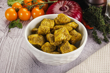 Indian cuisine curry chicken fillet
