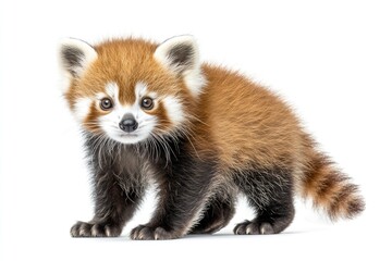 Obraz premium Young Red panda and Shining cat 7 months old portrait.