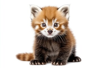 Fototapeta premium Young Red panda and Shining cat 7 months old portrait.
