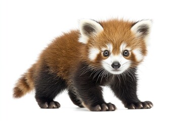 Fototapeta premium Young Red panda and Shining cat 7 months old portrait.