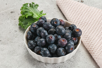 Sweet ripe blueberry on the bowl
