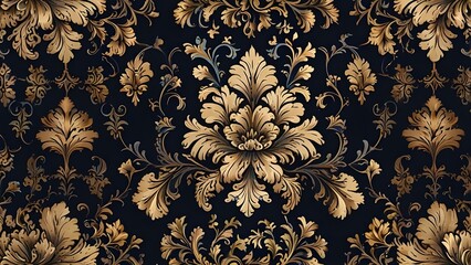 Floral pattern. Vintage wallpaper in the Baroque style. Seamless vector background. Generative AI